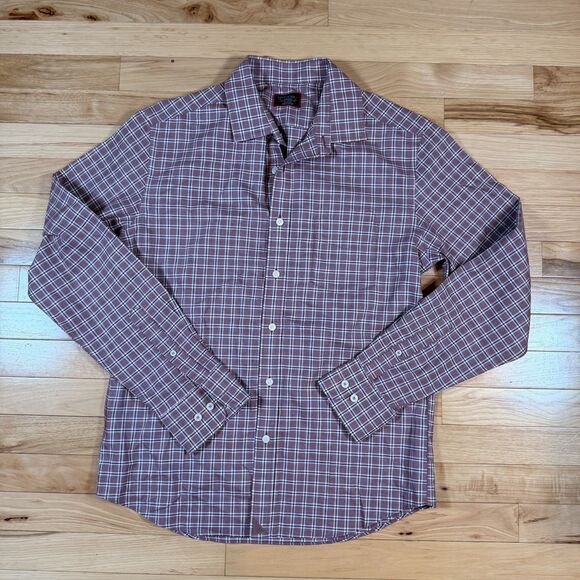 UNTUCKit Men's Shirt Large Blue/Maroon Plaid Parson WF Slim Fit - Picture 1 of 5
